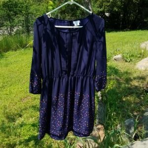 Dark Blue confetti spotted dress